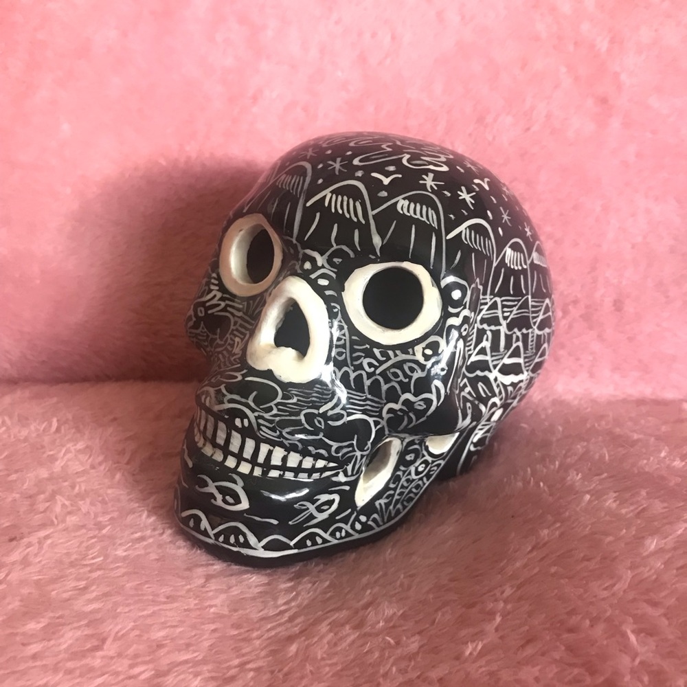 Hand Painted Glass Skull